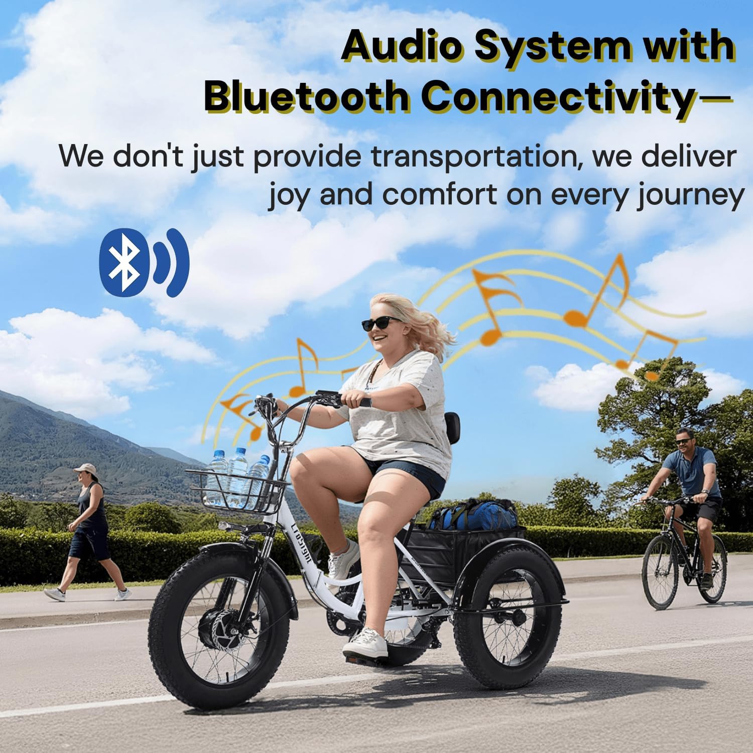 2.0 Electric Tricycle for Adults, 20'x4' Fat Tire Folding Electric Trike, 750W 48V 20.8Ah Long-Range Battery, Built-in Speaker, USB Port, 20MPH 75KM 7 Speed, 3 Wheel E-Trike