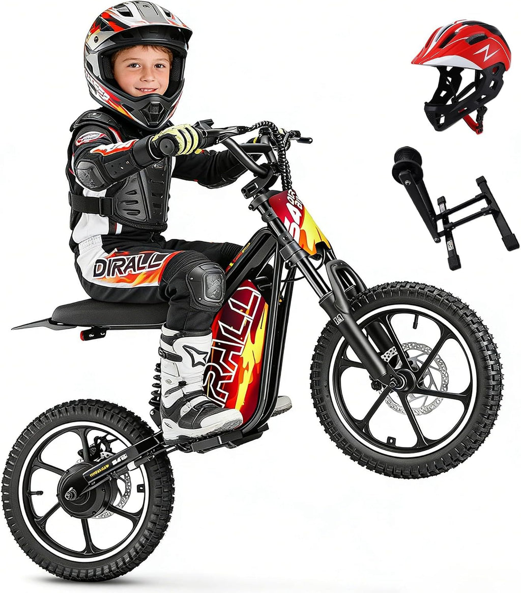 eAhora 36V 800W Electric Dirt Bike for Kids 8+, 3-Speed Modes Kids Electric Bike, Up to 18.6MPH & 28 Miles Long-Range Electric Off-Road Motocross for Kid, Full Suspension & Disc Brake, S4 Young-Red