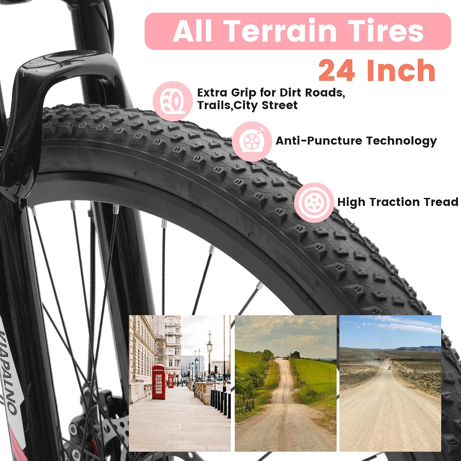 Ecarpat 24 26 Inch Women Girls Mountain Bike, Disc/V Brakes 21 Speeds Women Bike, Sturdy Steel Frame and Suspension Fork, Stylish Adult and Teens Bicycle for Urban Trail Snow Commuter