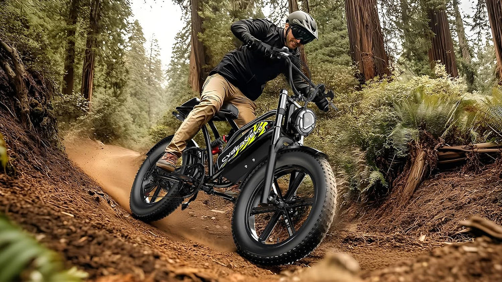 Cybervelo Electric Bike for Adults 1500W Peak 20' Fat Tire All-Terrain E-Bike 80 Miles 30MPH Electric Dirt Bike for Road Sand Mountain Snow - 48V 20/30AH Battery Powered Electric Motorcycle