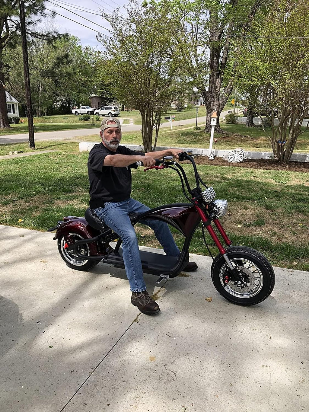 eAhora M1P [2025 Upgraded] 37Mph 2000W Electric Motorcycle for Adults DOT Approved, 40Miles 60V 30ah Lithium Battery, 12in Vacuum Tires Full Suspension for Urban Commuting, Electric Moped