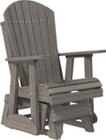 LuxCraft 2' Adirondack Glider Chair, Outdoor Patio Rocking Glider, Gliding Rocker for Outside (Coastal Gray)