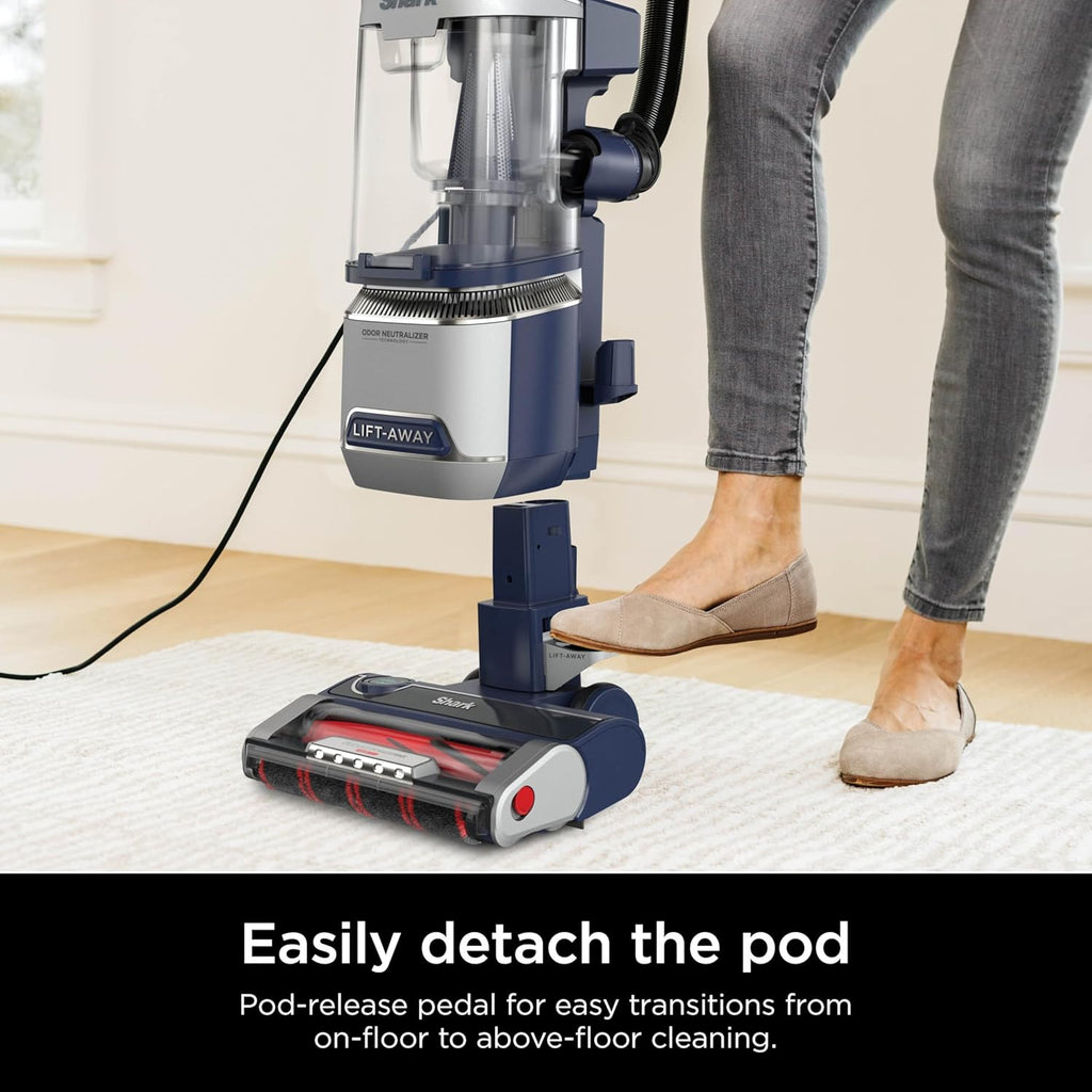 Shark Pet Performance Plus Lift-Away Upright Vacuum with DuoClean & Odor Neutralizer Technology, Anti-Allergen Complete Seal Technology & HEPA Filter, Navy/Silver (Renewed)