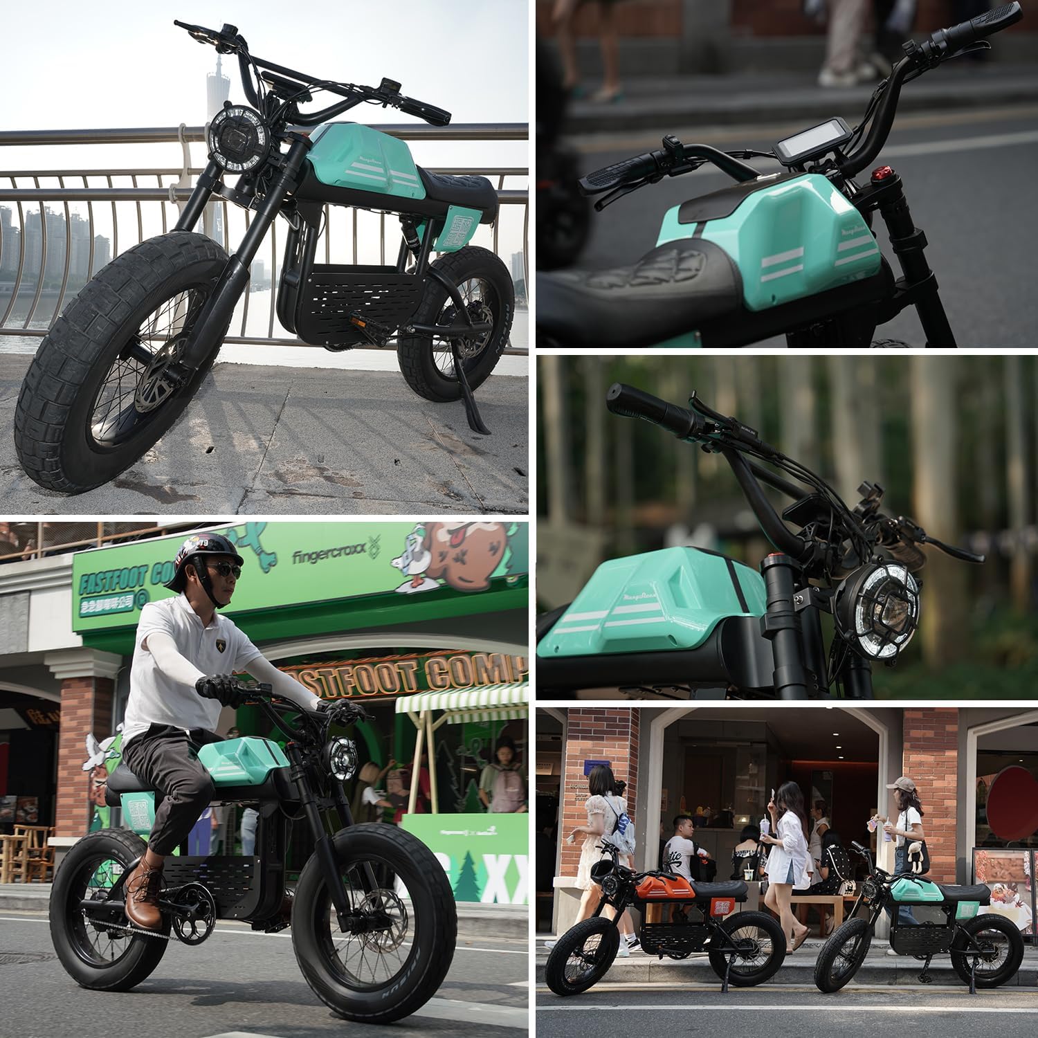 eAhora Dual Motor Electric Bike - Adults 4000W 44MPH Ebike 52V 30Ah Long Range Electric Dirt Bike, 20 * 4.5 Fat Tire Electric Mountain Bike Full Suspension Electric Motorcycle for Off Road