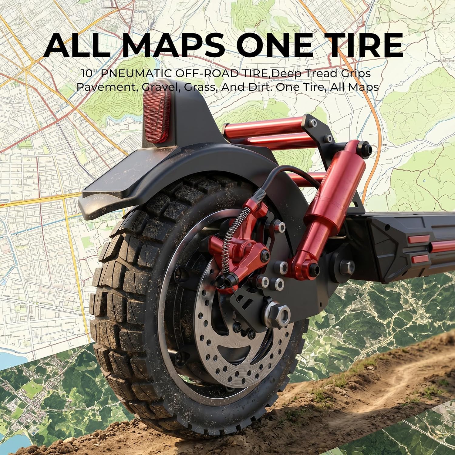 isinwheel GT1 Electric Scooter Adults, 28MPH Top Speed, 28Miles Range, 800W Motor, 330LBS Load, Off-Road Scooter for Adults with Turn Signal