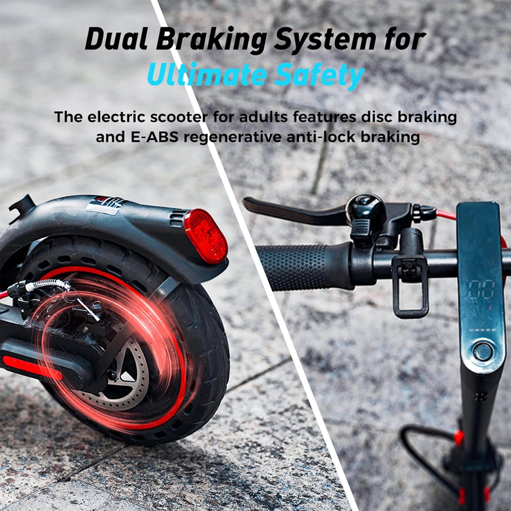 Electric Scooter, 23 Miles, 22 MPH Top Speed Electric Scooter for Adults, 500W Powerful Motor,10'/8.5' Pneumatic Tires Commuting Scooter, Foldable Escooter for Commuting & Campus Use