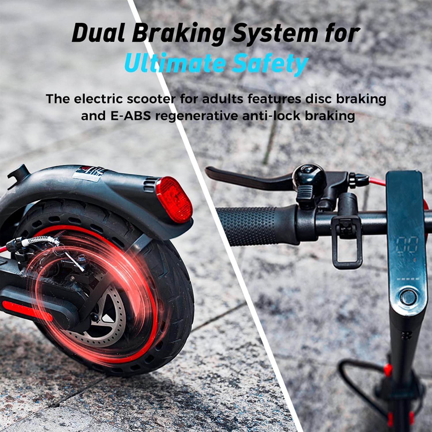 Electric Scooter, 23 Miles, 22 MPH Top Speed Electric Scooter for Adults, 500W Powerful Motor,10'/8.5' Pneumatic Tires Commuting Scooter, Foldable Escooter for Commuting & Campus Use