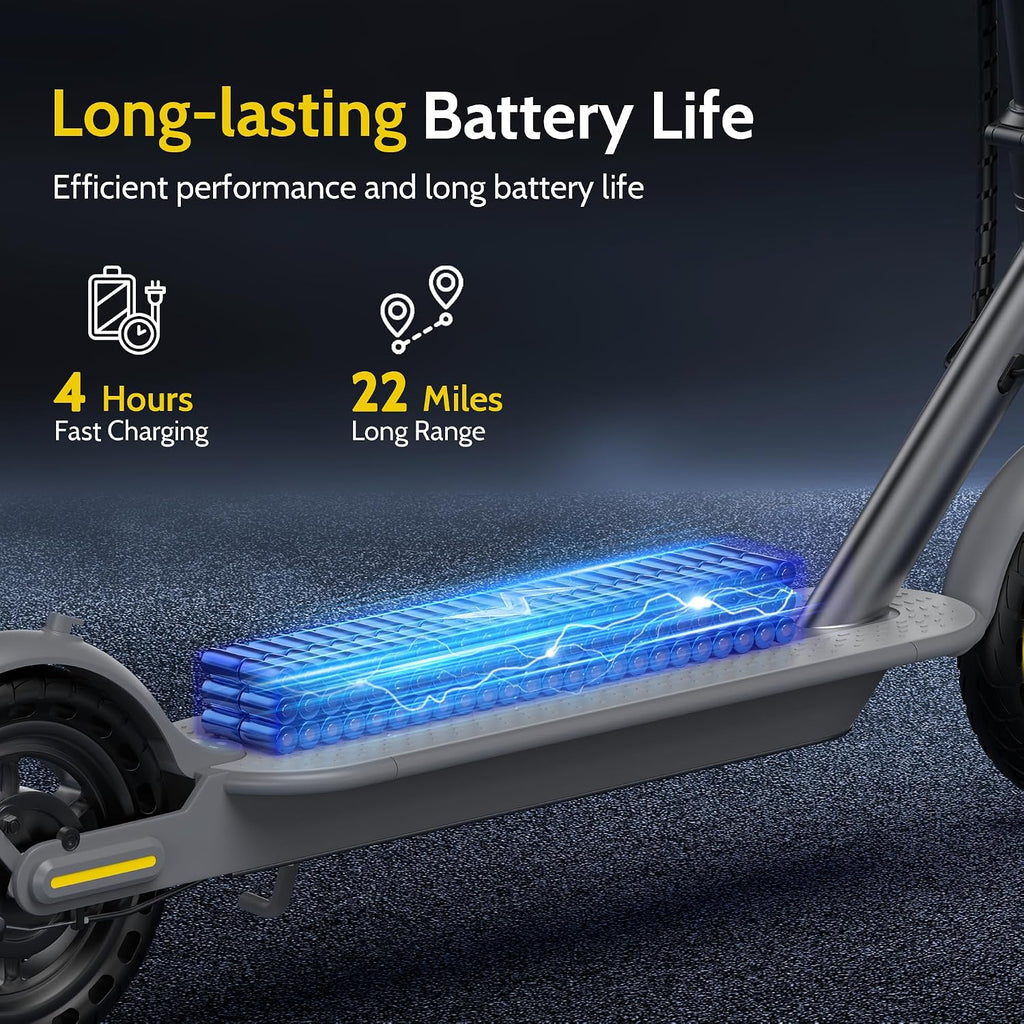 NAVIC Electric Scooter with Dual Suspension, 8.5'/10' Tires, 350W/500W Motor, 19/22 Mph, Max 22/25/27/49Miles Range, Foldable E Scooter for Adults with Braking, App Control