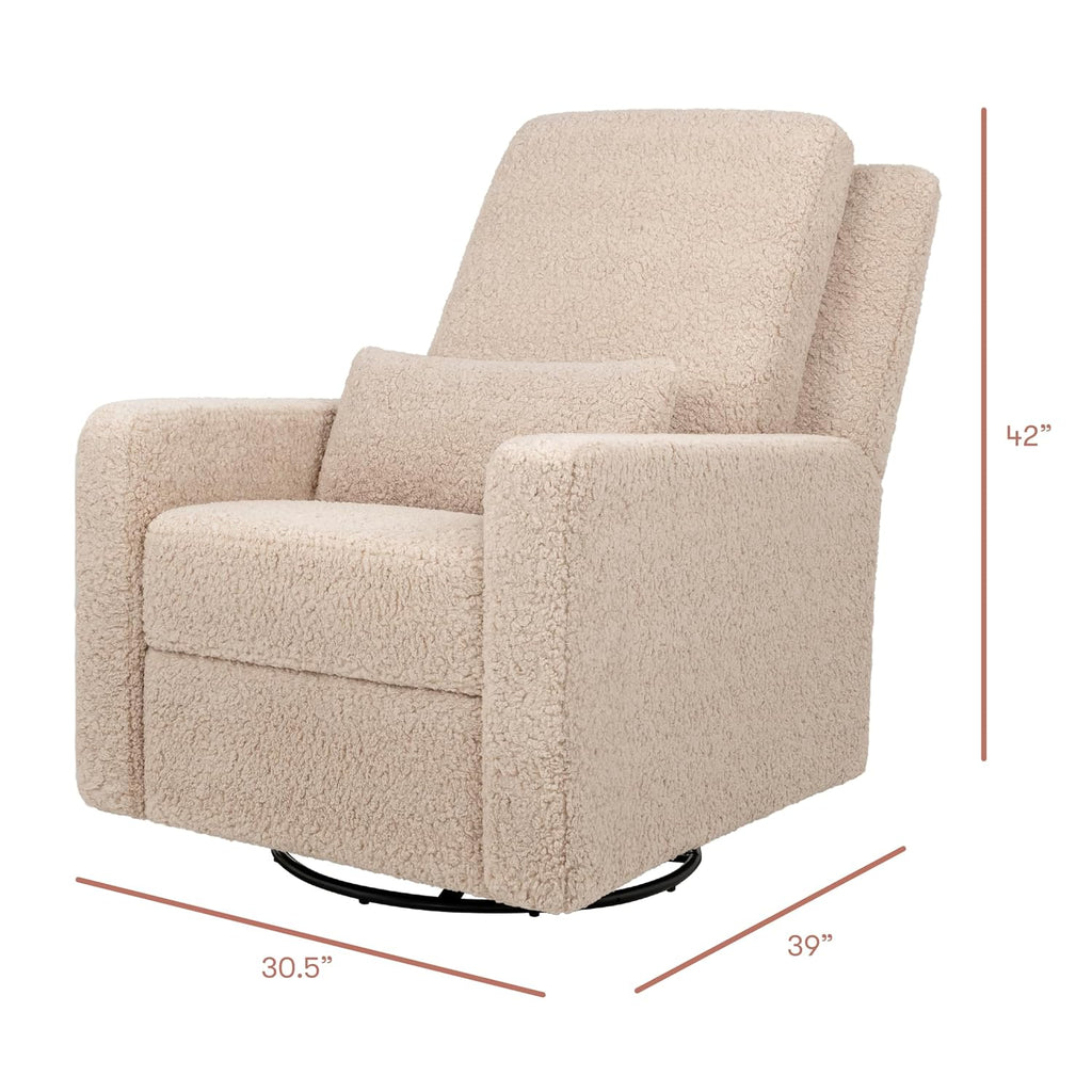 Babyletto Sigi Manual Recliner and Swivel Glider in Chai Shearling, Greenguard Gold and CertiPUR-US Certified