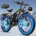 Dual Motor Ebike 8000W Peak for Adults - 58V Max-Output 36AH Battery 24 Inch Fat Tire Electric Bike LCD Display Fast 47MPH 105 Miles Range for Hunting Fishing