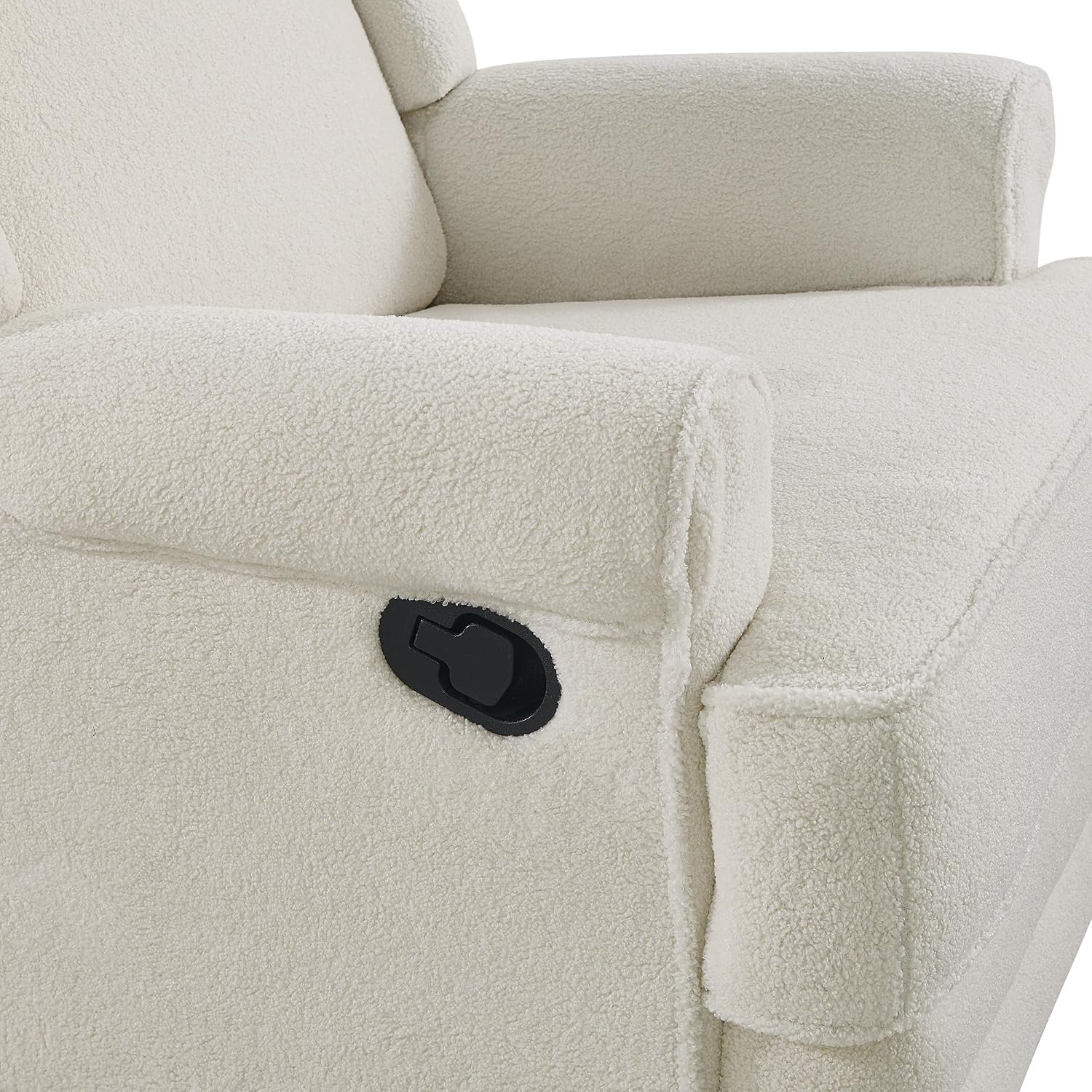 Oxford Baby Teegan Upholstered Glider Recliner Rocking Chair 360° Swivel for Nursery and Living Room - Boucle White