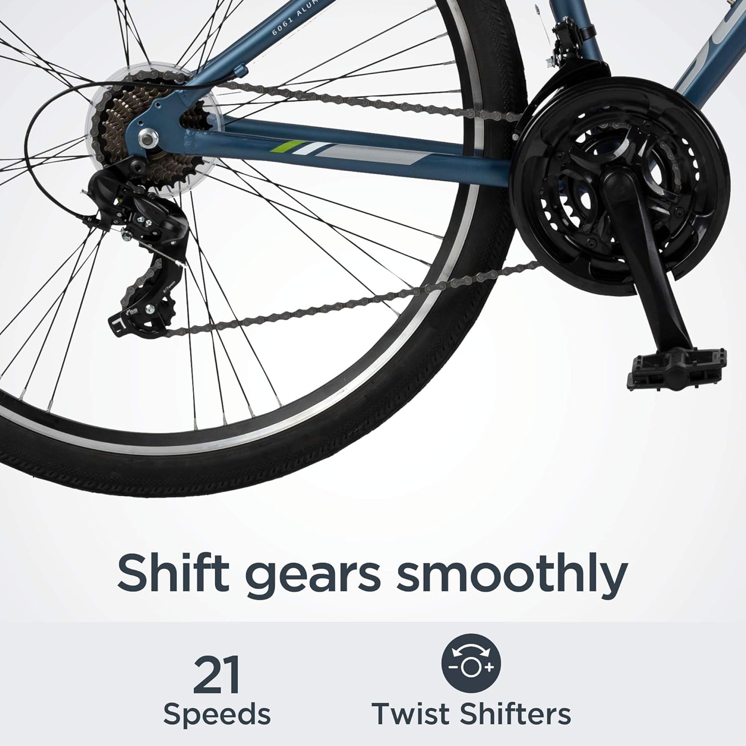 Schwinn Network 3.5 Hybrid Bike, Mens and Womens Bike, 21-Speed Hybrid Bicycle, Aluminum Frame, Suspension Seat, Alloy Linear Pull Brakes, Adult Bicycle