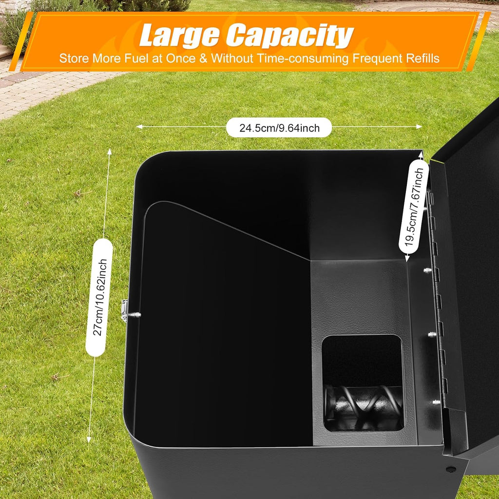 Pellet Smoker Hopper Kit,Vertical Pellet Hopper Assembly,250w Electric Wood Pellet Grill with Digital Temperature Controller for BBQ Smoke Bake（180℉ to 500℉）