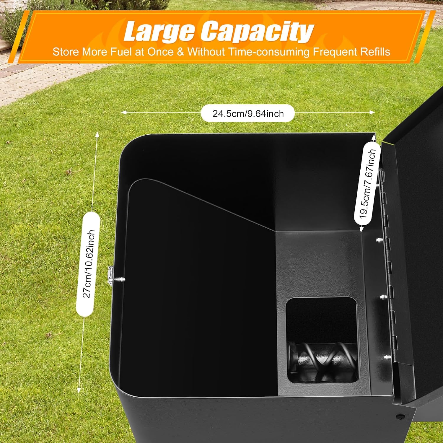 Pellet Smoker Hopper Kit,Vertical Pellet Hopper Assembly,250w Electric Wood Pellet Grill with Digital Temperature Controller for BBQ Smoke Bake（180℉ to 500℉）