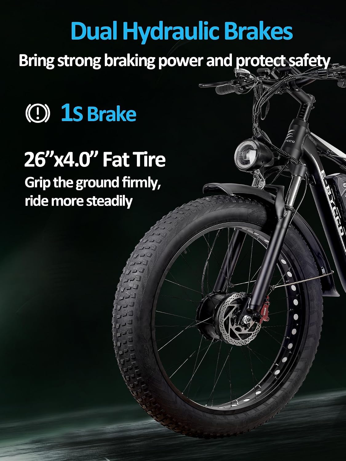 6000W Peak Electric Bike for Adults, 52V 32AH Dual Motor E-Bike, Up to 90Mile & 45 M P H All-Terrain Fat Tires Full Suspension 24/26 Inch Electric Bicycles Hydraulic Disc Brake for Road UL2849 by SGS