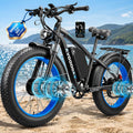 9000W Peak Dual Motor Ebike for Adults 47 MPH Fast Electric Bike, 58V Max-Output 1972 Wh Up to 105 Miles Ebikes,24' Fat Tire E-Bike,Front Suspension Electric Bicycle for Mountain Commuter Snow