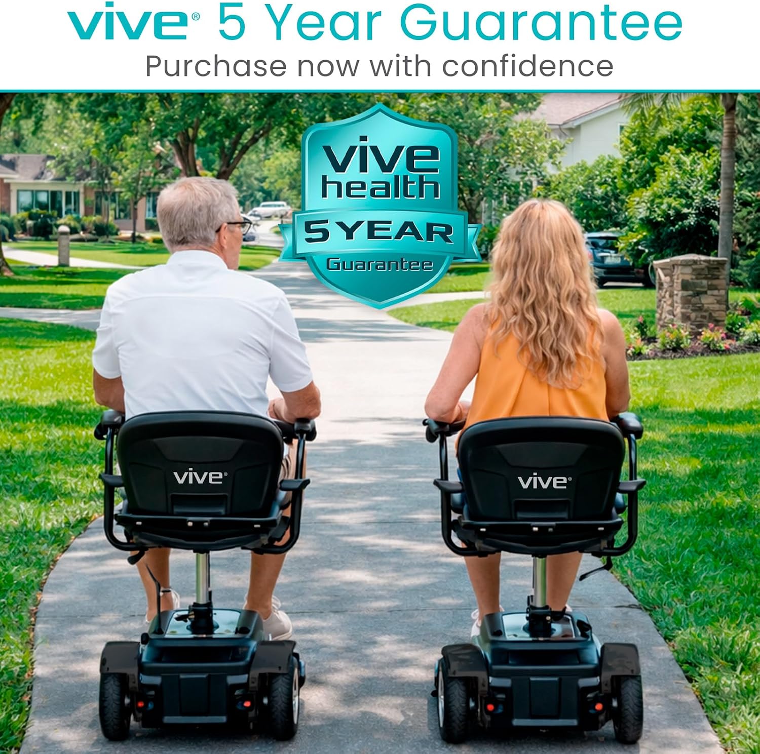 Vive 3 Wheel Mobility Scooter - Electric Powered Mobile Wheelchair Device for Adults - Folding, Collapsible and Compact for Travel - Long Range Power Extended Battery with Charger and Basket Included