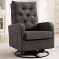 360° Swivel Rocking Chair Nursery - White Glider Modern Accent Chairs Teddy Rocker Padded Armchair for Indoor Living Room Bedroom Maternity Breastfeeding Chair for Adults（Dark Grey）