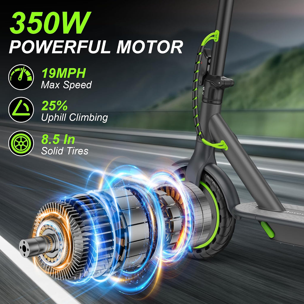 Aovowheel Electric Scooter for Adults, Folding E Scooter with 250W-500W Motor 16-24 Mph Top Speed, Max 15-60Miles Long Range,6.5''/8.5''/10''/14'' Solid Tires Commuting Scooters, Dual Brakes