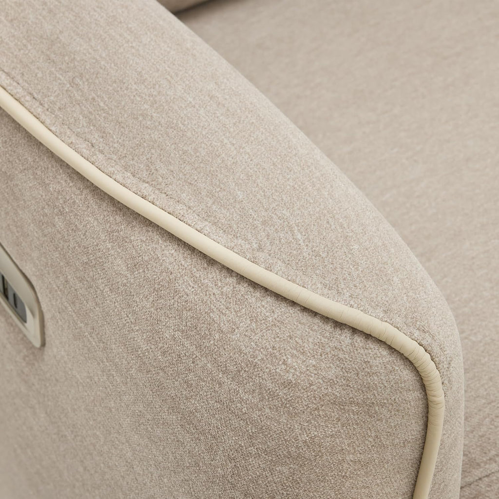 MCombo Swivel Glider Rocker Power Recliner Chair, Electric Swivel Rocker Recliner with USB Charging Ports for Living Room and Nursery, Fabric 6922 (Beige)