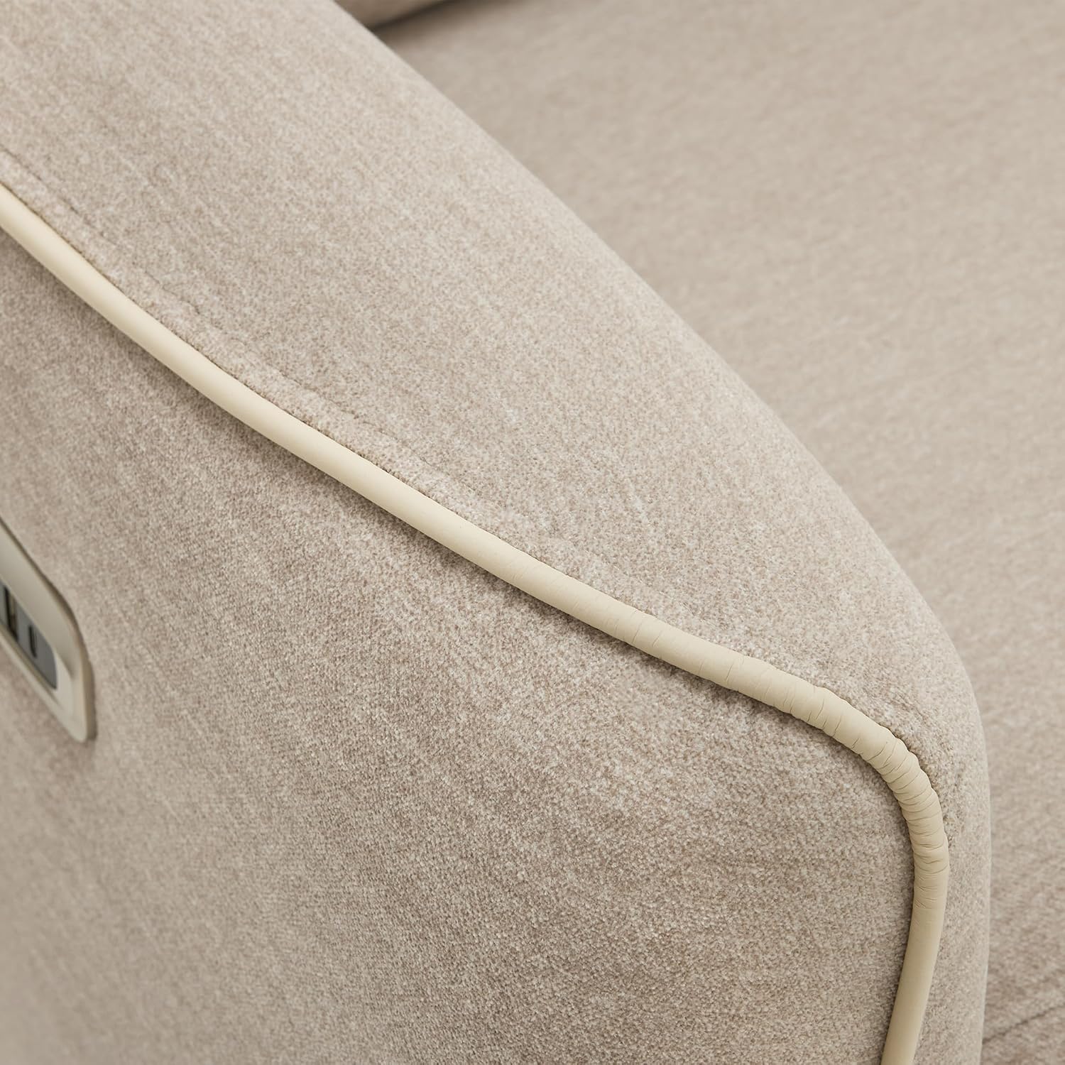 MCombo Swivel Glider Rocker Power Recliner Chair, Electric Swivel Rocker Recliner with USB Charging Ports for Living Room and Nursery, Fabric 6922 (Beige)
