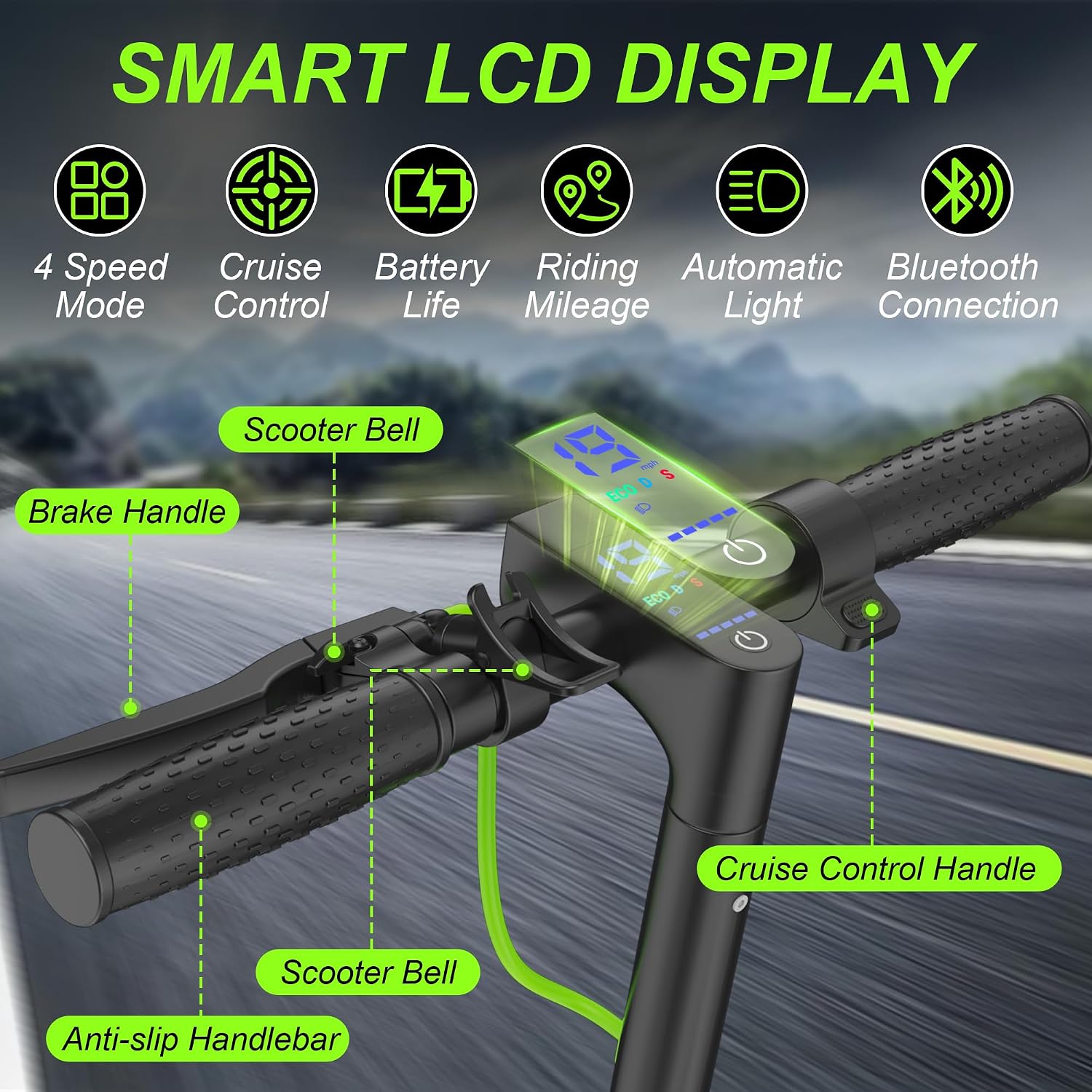 Aovowheel Electric Scooter for Adults, Folding E Scooter with 250W-500W Motor 16-24 Mph Top Speed, Max 15-60Miles Long Range,6.5''/8.5''/10''/14'' Solid Tires Commuting Scooters, Dual Brakes