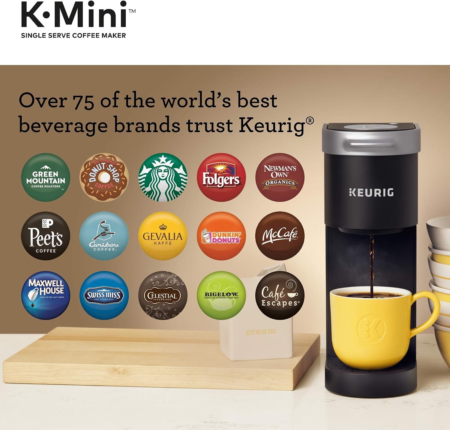 Keurig K-Mini Single Serve Coffee Maker with Peet's Coffee Dark, Medium, & Light Roast Variety Pack, 40 K-Cup Pods