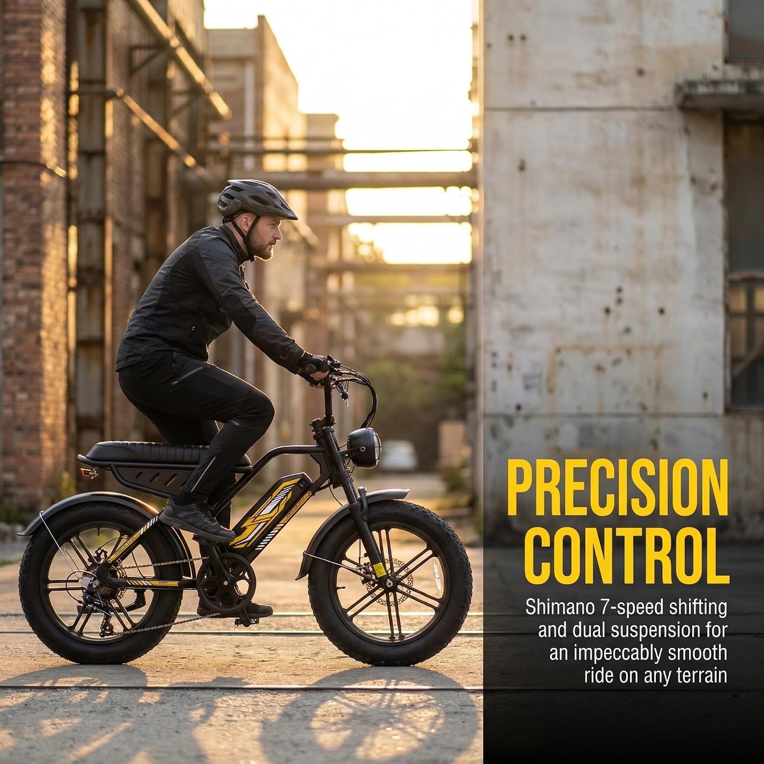 Fat Tire Electric Bike for Adults - 20'x4' Tires, 1000W Peak Motor, 25MPH, 7-Speed Electric Mountain Bike, 48V Removable Battery, 60-Mile Range