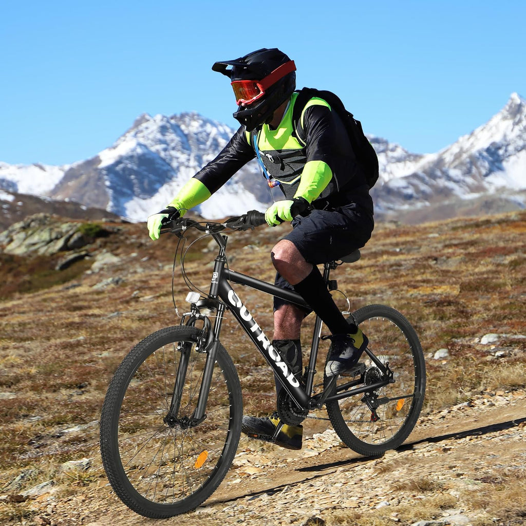 Betterland 26 Inch Mountain Bike with Adjustable Ergonomic Seat, 7/21 Speed Adult Bike with Dual V Brakes, Outdoor Cycling Bike with High Carbon Steel Frame and Front Suspension
