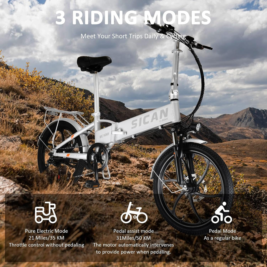 Folding Electric Bike,1000w Electric Bicycle for Adults, 1500W Peak Motor 35MPH Max Speed, 7-Speed Bicycles，20''Foldable Ebike Adult Electric Bicycles