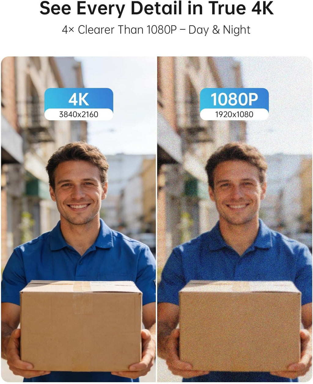 4K PoE Security Camera System with NVR, 4× 8MP Wired Outdoor Cameras, 24/7 Local Recording, No Monthly Fees, AI Human & Vehicle Detection, 2TB HDD Included, IP67, for Home & Small Business