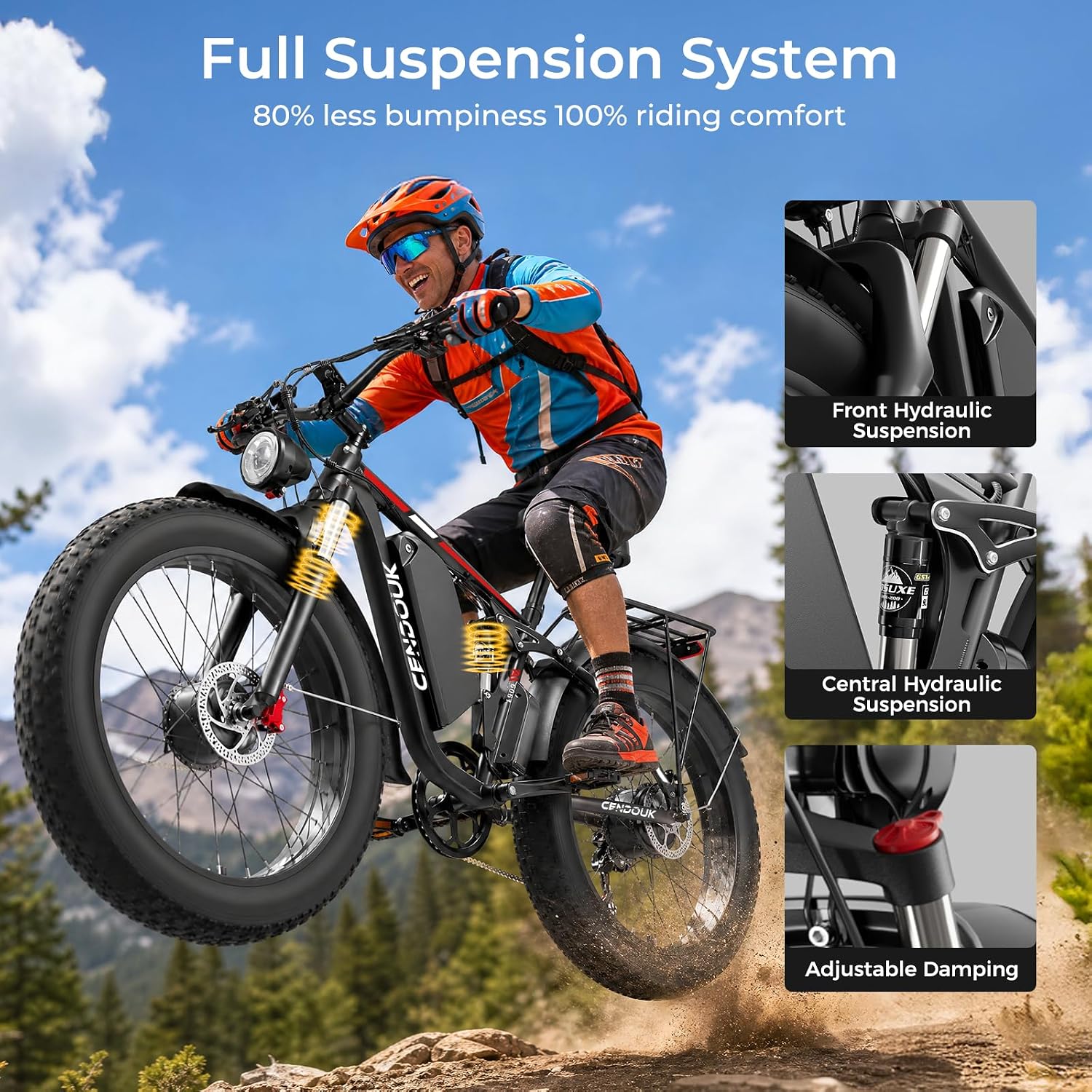 Peak 9000W Dual Motor Ebike for Adults, 58V Max-Output Battery 24Inch Fat Tire Electric Bike, Max 47MP H Speed & 105 Miles Range, Hydraulic Disc Brakes Full Suspension
