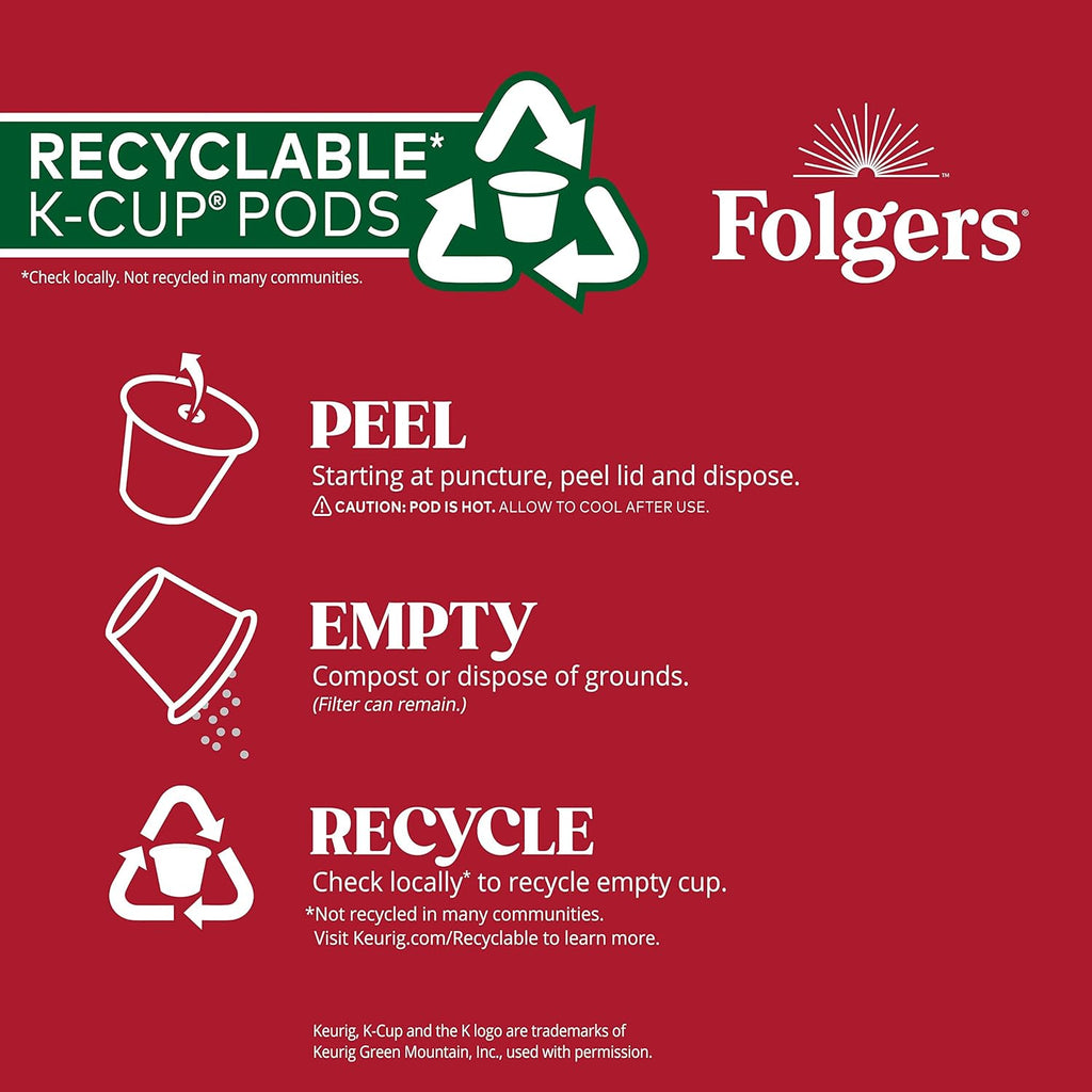 Folgers Breakfast Blend Coffee, Mild Roast, Keurig K-Cup Pods, 10 Count Box