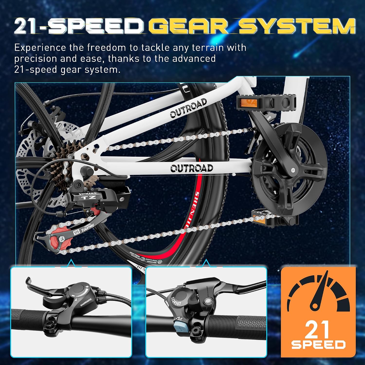 26 Inch Folding Mountain Bike with High Carbon Steel, 21 Speed City Bike with Dual Suspension, Folding Bicycle for Adults Men and Women
