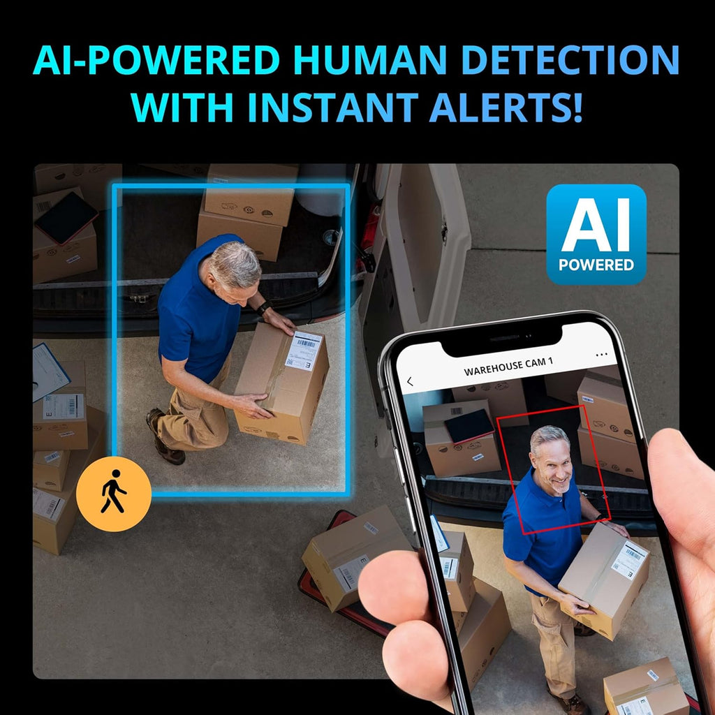 Defender AI Powered Sentinel 4K 8CH PoeE Security Camera System, 6pcs NVR Metal Outdoor Surveillance Cameras, 1TB HDD, SMART AI Human Detection, Blue/Red Lights, Works w/Empower App