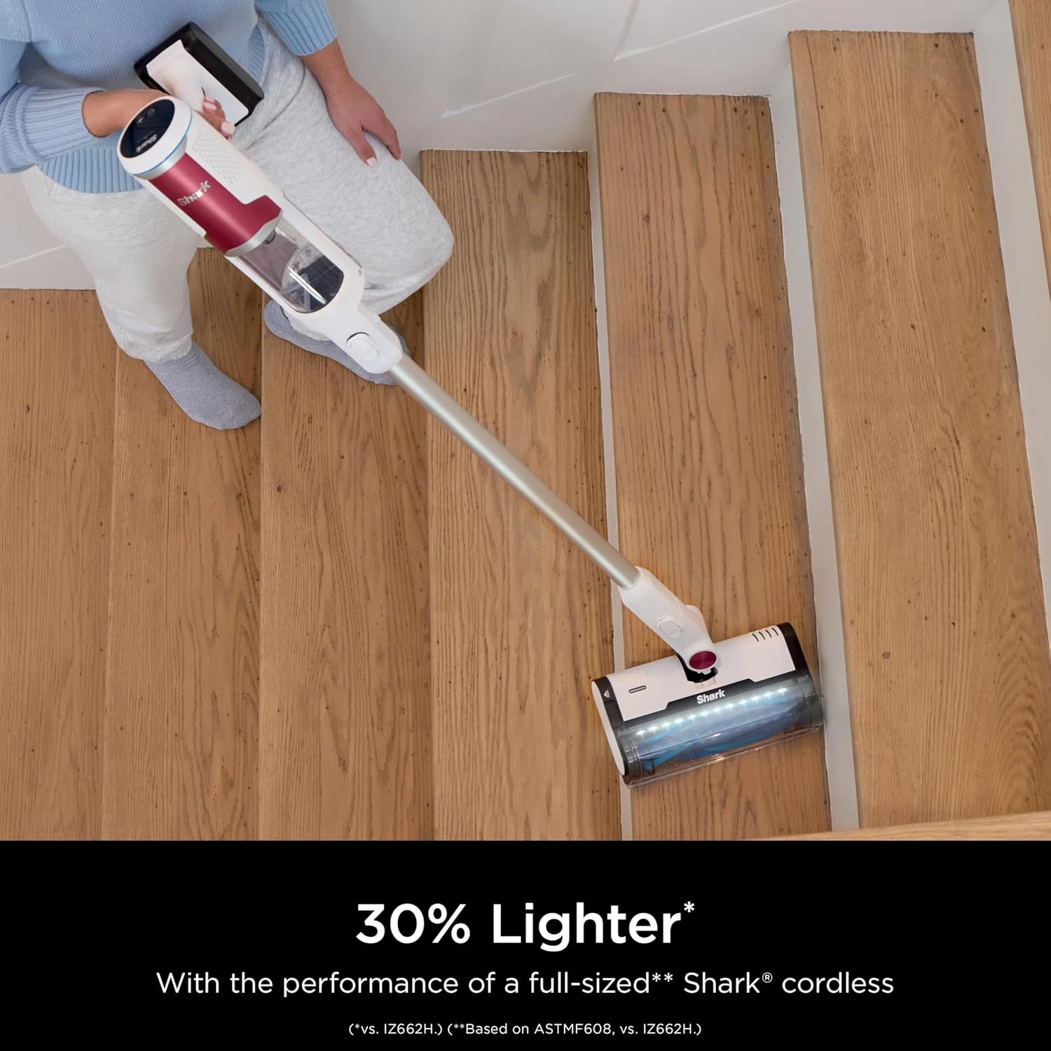 SHARK Clean & Empty Cordless Stick Vacuum Cleaner, Auto-Empty System, Self Cleaning Brushroll, HEPA Filter, Powerful Suction, Compact Lightweight, Perfect for Pet Hair (Renewed) (White + Bold Magenta)