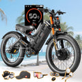 2026 eAhora Romeo Pro 3 Electric Bike for Adult, Peak 5600W Dual Motor, 50mph, 60V 80Ah Battery, 250 Miles Long Range, 26'*4.0 Fat Tire, Air Suspension, App, Commute, Delivery, All-terrian