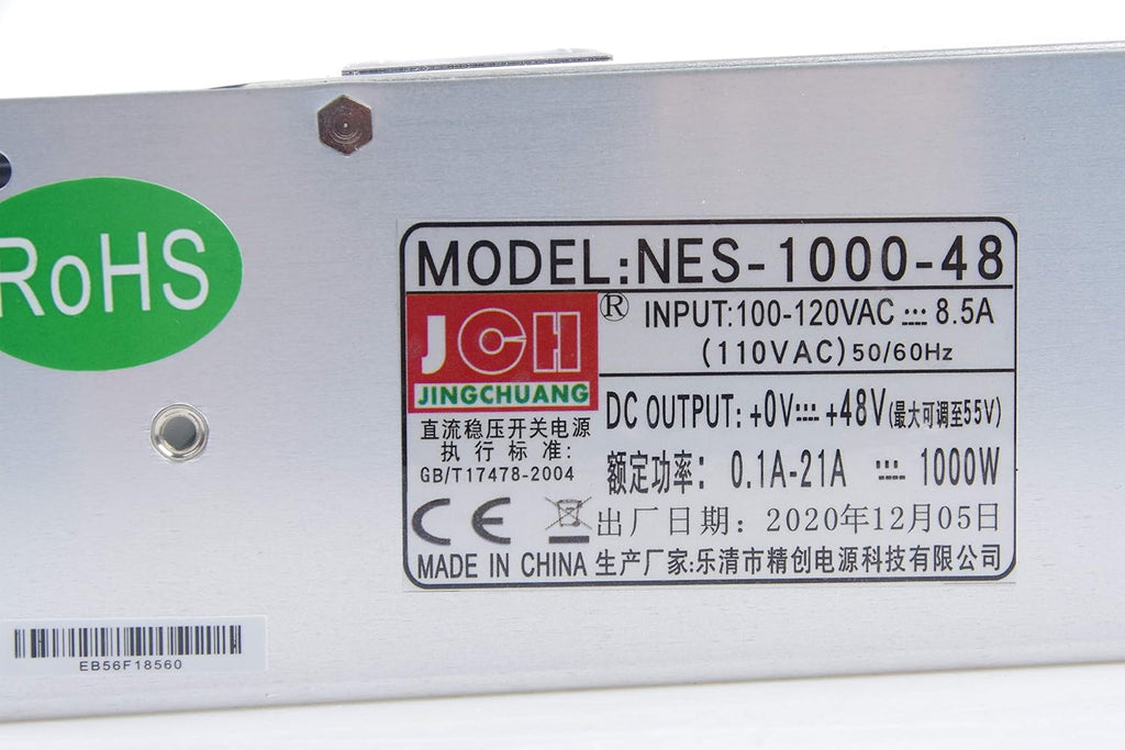Adjustable DC Power Voltage Converter AC 110V to DC 0-48V 0-21A Module 48V 21A Switching Power Supply Digital Display 1000W Voltage Regulator Built in Cooling Fan (0-48V 0-21A)