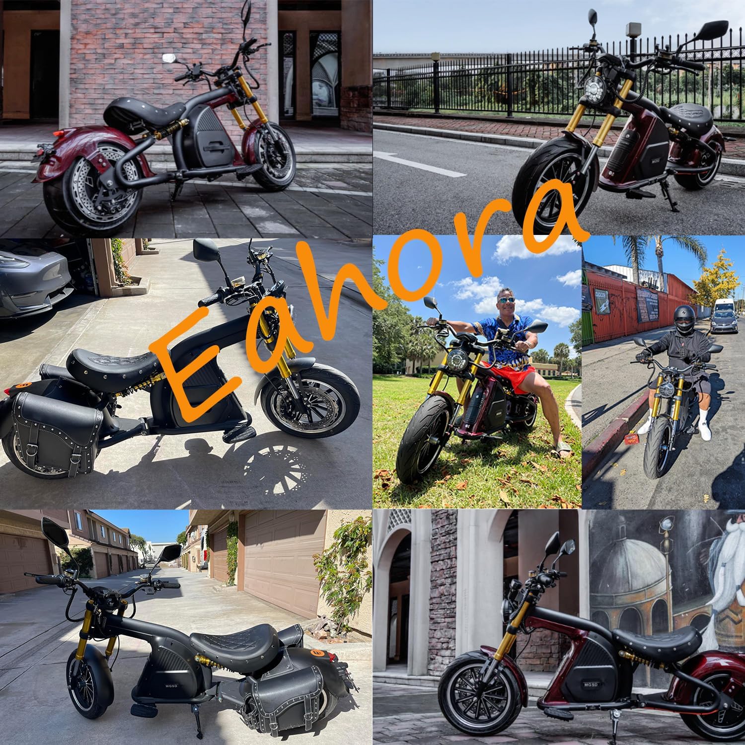[2025 Upgraded]eAhora M8S 4000W 50MPH Electric Motorcycle for Adults,70V 35Ah Large Battery 90 Miles Long Range Street Legal Motorcycle Dual Hydraulic Brakes Full Suspension Adult Electric Motorcycle