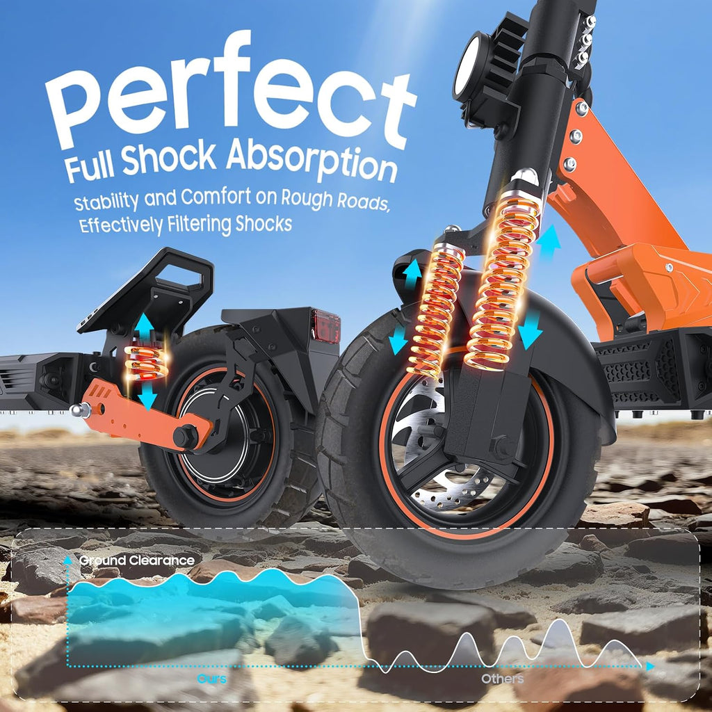 Electric Scooter aldults, 10' Tires, 1000W Brushless Motor, Top Speed 28 MPH, 28 Miles Max Range, Smart APP, Max 330lbs Load, 4.9in Display, Folding E Scooter（Upgraded Shock Absorption）