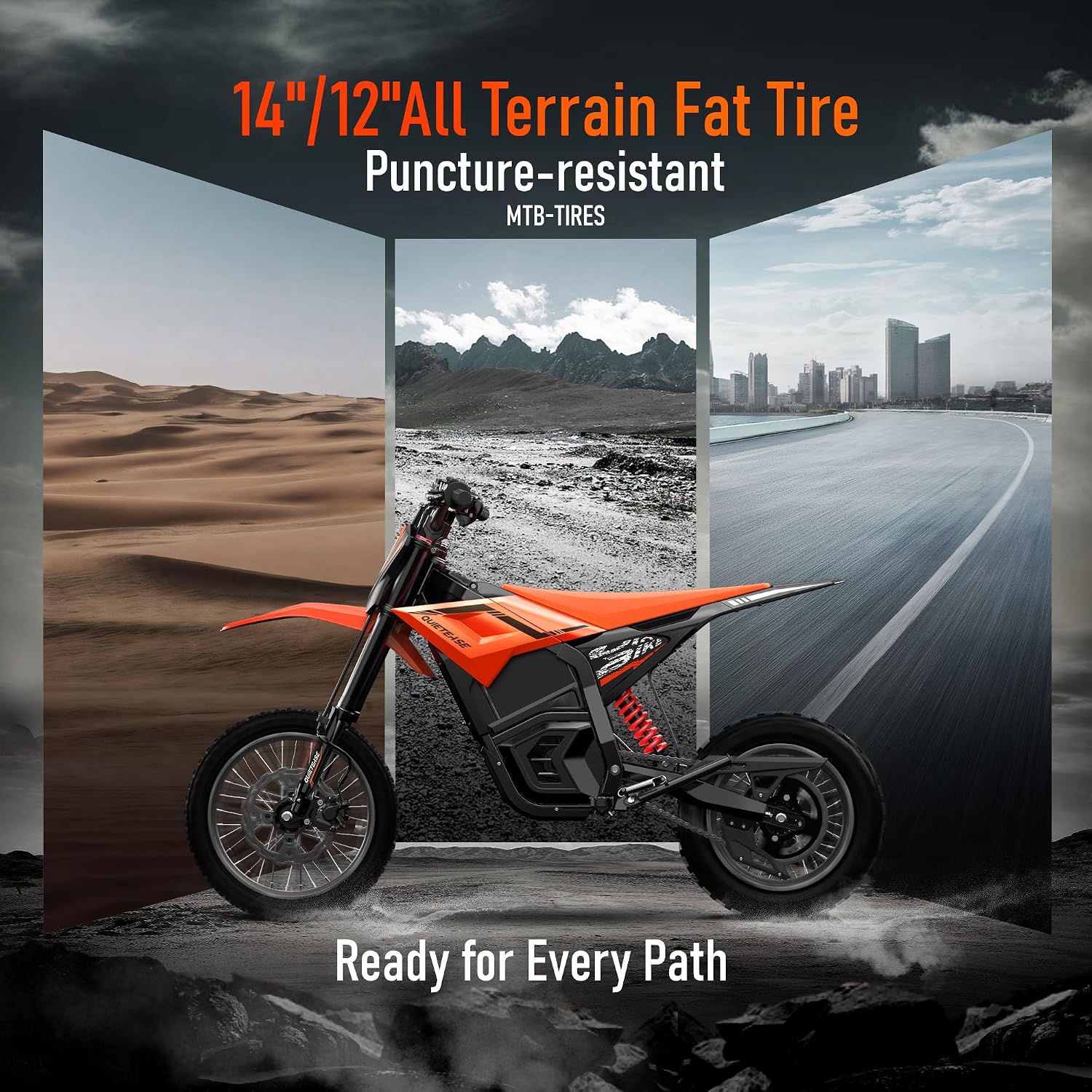 Electric Dirt Bike for Adults Teens, 3000W Brushless 220Nm Motor - 45° Slope, 38 MPH, 48V/23.4Ah Removable Battery, Dual Hydraulic Brakes & Full Suspension Electric Motorcycle for Age 13+