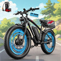 DATAONA 6500W Electric Bike for Adults: 45MPH Fast Dual Motor EBike, 24' 26' Fat Tire Electric Bike, 52V 32AH Battery Up to 100 Miles, Hydraulic Disc Brake E Bicycle for Mountain Off-Road Commuter