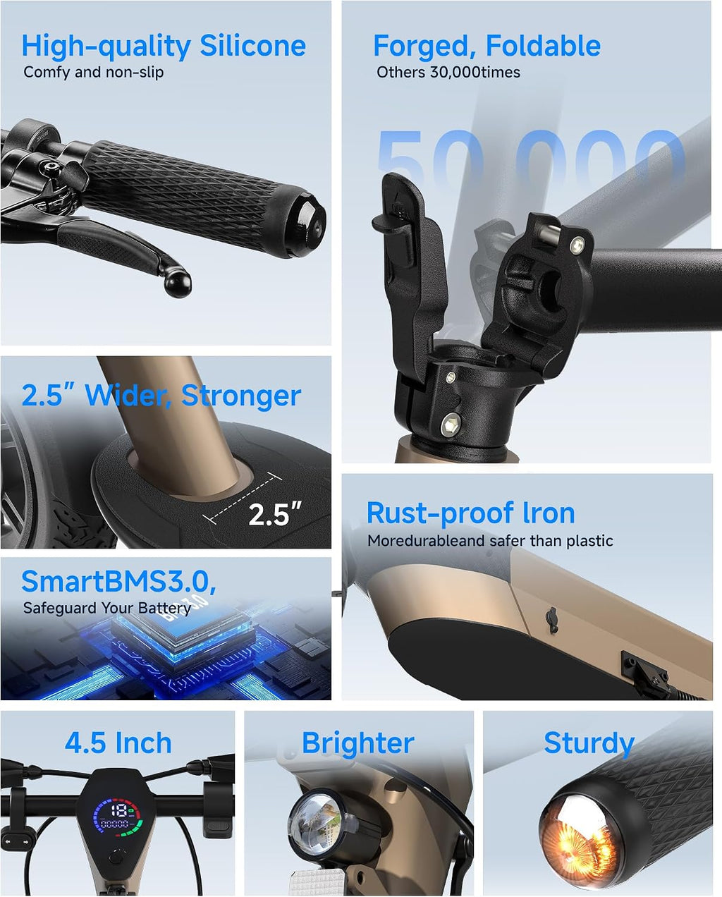 ECOROAD EC10 Electric Scooter for Adults, 750W Motor & 25 MPH & 32 Miles Long Range, 10' Tires with Dual Suspension, Foldable Commuting E Scooter with App Control