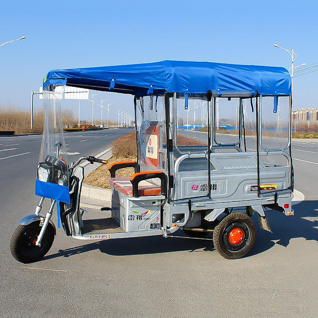 Ideal for Heavy Duty Electric Tricycle,Adult Tricycle Cover,Motorcycles or SANBENGZI Outdoor Riding, 3-Wheel Bike Riding from Rain,Dust,and Sun ( Color : Blue , Size : W:110cm/43in L:160cm/63in )