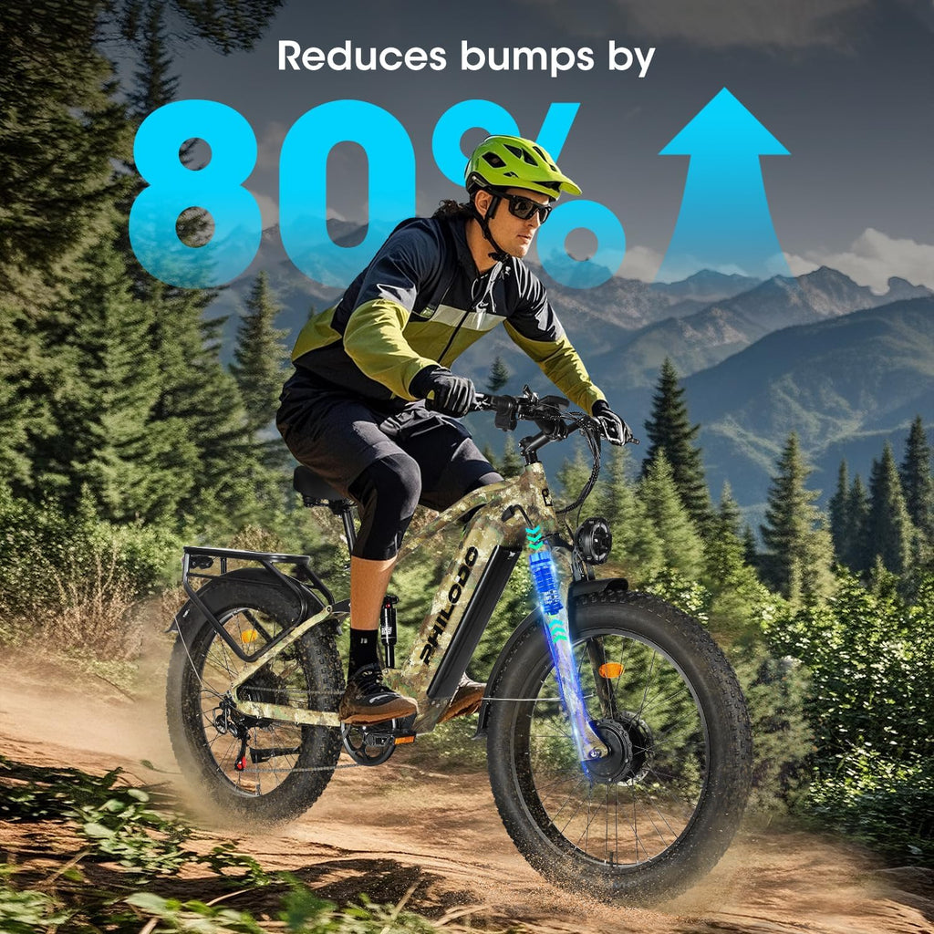 Falcon 60V 32AH Off-Road Electric Bike - 5000W Dual Motor Hunting Ebike, Fat Tire Full Suspension Dirt Bike for Adults, Long Range Snow/Sand Electric Bicycle