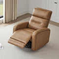 Watson & Whitely Swivel Power Recliner Glider Rocker, Small Recliner with Charging Port for Living Room, Faux Leather in Camel