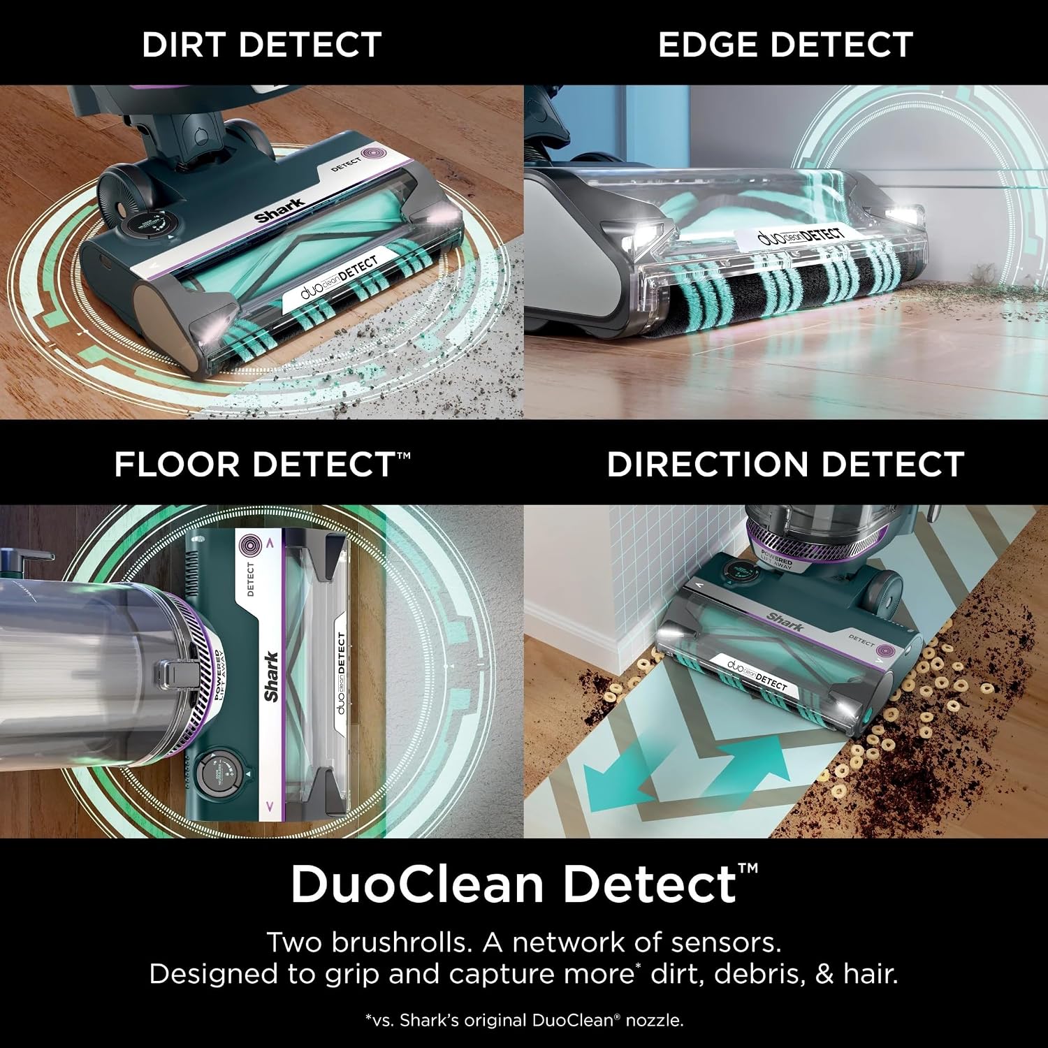 SHARK AZ4000 POWERDETECT Upright Vacuum Cleaner with DuoClean Technology, Odor Neutralizer Technology, Powered Lift-Away, Self Cleaning Brushroll, Anti-Allergen Complete Seal, XL Dustcup (Renewed)