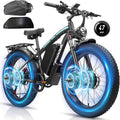 Dual Motor Ebike 9000W Peak with 58V Max-Output 36AH Battery for Adults 24' Fat Tire Smart Display 47MPH 35-105Miles Electric Bike with Frame Bag for Travel