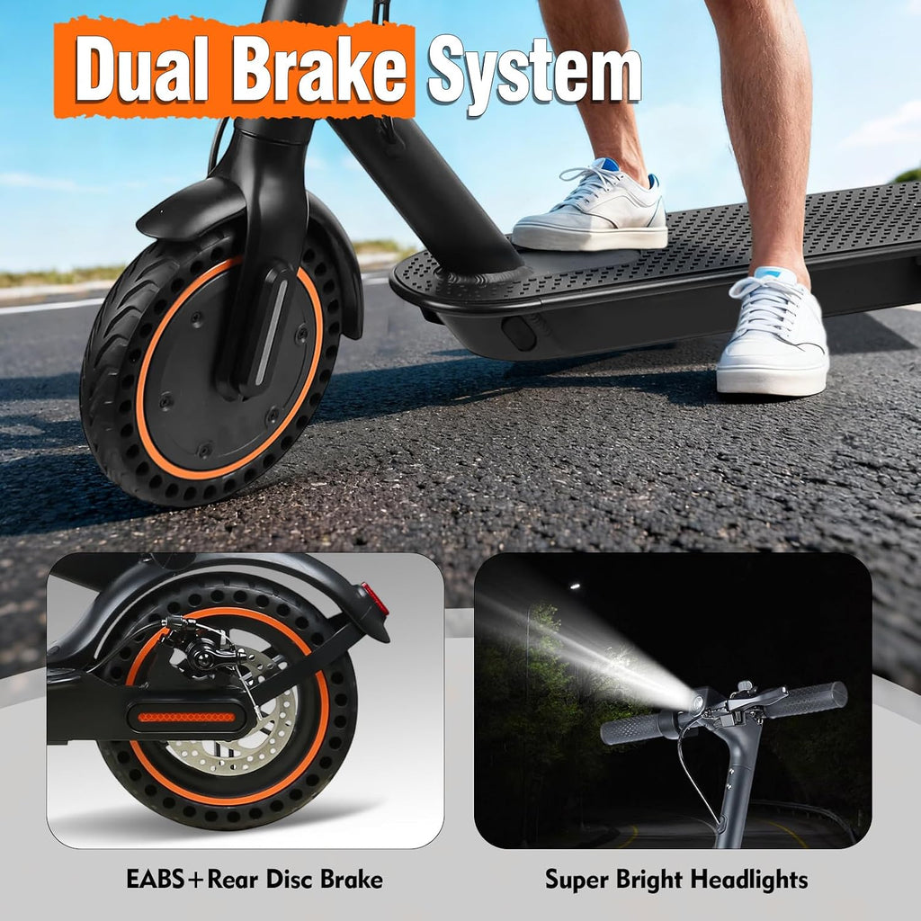 Foldable Electric Scooter for Adults & Teens - 500W Motor, 16/21 Miles Range & 12/19 Mph Speed, 8.5' Puncture-Proof Tires, Dual Brakes & Cruise Control - Heavy-Duty Commuter E-Scooter