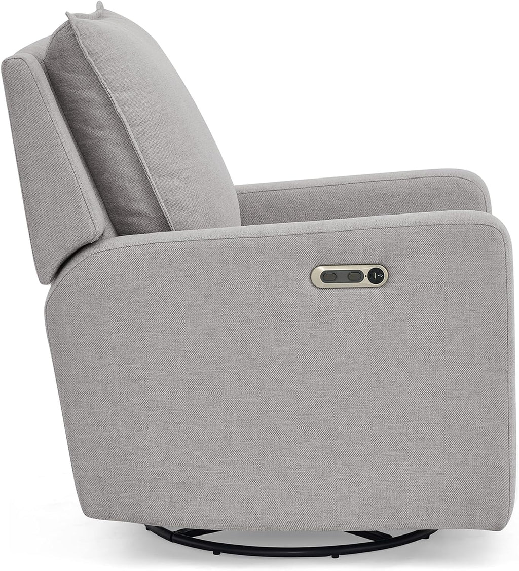 babyGap Harlowe Power Recliner with USB-A & Charging Port by Delta Children - Greenguard Gold Certified – Stain-Resistant Performance Fabric is Oeko-TEX Standard 100 Certified, Ash